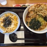 山田うどん - 料理写真:天ぷらそば、ミニ玉子丼