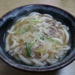 河野食堂 - 肉うどん（350円）2015年1月