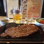 hamba-guandosute-kipondo - 今日の昼ごはんは、熟成牛のサーロインステーキをいただきました。