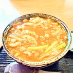 やぶ善 - カレー南蛮 + 卵綴じ。