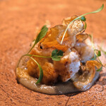 LIAISON - ランチコース 9680円 の北海道産白子のムニエル 菊芋のピューレ 北海道産のユリ根