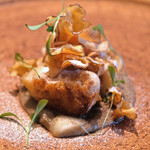 LIAISON - ランチコース 9680円 の北海道産白子のムニエル 菊芋のピューレ 北海道産のユリ根