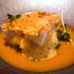 LIAISON - ランチコース 9680円 の福岡の甘鯛の鱗焼き スープドポアソン 甘海老使ったビスクの泡