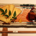 郷土料理仲むら - 当店人気メニュー！豚のクレープ包みです