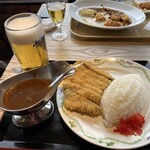 六甲ビューパレス - 料理写真:カツカレーと生ビール