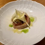 ドンブラボー - 鰤のカルパッチョ　煮凝り　八朔