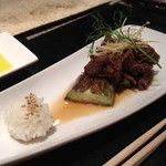 うしのみや - 佐土原ナスのしぐれ煮のせ。