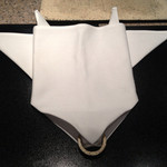 うしのみや - ナプキンは牛の形に折りたたんであります^ ^