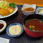 花ぶさ - カニクリームコロッケと御飯セット