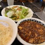 炎神 - 定食にミニ麻婆豆腐をつけた