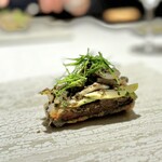 ブリアンス - 菊芋のベニエもー♪
作中では動物性のブレザオラと合わせていましたが、こちらでは泥障烏賊。
菊芋とイカのねっとり感の相乗効果が素晴らしい！