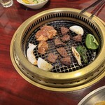 那智園 - 鶏もも肉、
      焼野菜、レバー、
      心臓（ハツ）