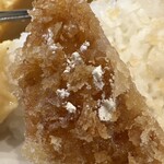 しまや - 端の脂身部分はガーリックパウダー＆出汁醤油で！