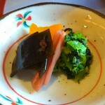 菊華荘 - 香の物、昆布佃煮