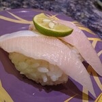 魚屋路 - 料理写真:「宮崎県産」黒瀬ぶり
ぶりとろ の 握り 
（2カン）550円 