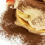 フルーツパーラーヤオイソ - チョコと求肥のホットケーキ