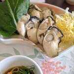 かき船 かなわ - コースの牡蠣焼売を変更して、牡蠣しゃぶ。コレが一番ボリュームがありました。