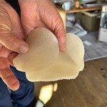 飯田せんべい - 焼く前のせんべい