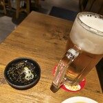 新時代 - お通しと生ビール