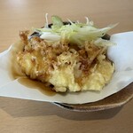 挽きぐるみ蕎麦屋 慎 - とり天　肉厚すげ〜　タレとネギが酒のアテによい
