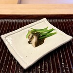 緒方 - 鮑の生揚げ　ほうれん草