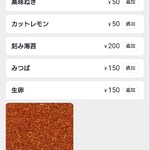 SOBAPY - メニュー