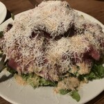 道玄坂コックマン - 名物！国産牛ローストビーフのサラダ　濃厚卵のドレッシング