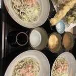 蕎麦 やすたけ - セット　タレ3種　蕎麦は細麺2  太麺1