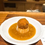 京町堀 なかむら - メンチカツカレー大盛り ◎めちゃくちゃ美味しい！