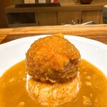京町堀 なかむら - メンチカツカレー大盛り ◎めちゃくちゃ美味しい！