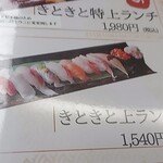 氷見きときと寿し - きときと上ランチ、私の注文