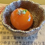 大正cafe - 「奥久慈卵の紫峰醤油漬け」　とろろ昆布のせ