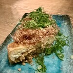 越後酒房 八海山 - 新潟名物栃尾の油揚げ納豆ハーフアップ