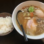麺や勝治 - 味噌ラーメン 味玉 ライス