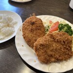 松榮亭 - Ａランチ（ロースカツ・コロッケ）１,３００円