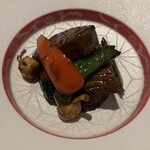 中国魚菜とも - 和牛と茄子の味噌煮
