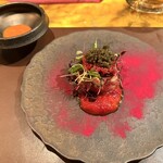 T - 明石の餅と近江牛のマリネ～二種類のキャビア～