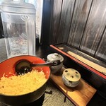 あずみうどん - 無料のかき揚げ