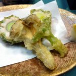 Wazen Kitahama - マイタケでしょうか、天ぷらが美味しかったです。