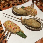 341907677 - あわび／オクラの豚巻きあられ揚げ