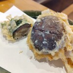 天麩羅 神いし - 鰆、椎茸、蓮根、ヤングコーン