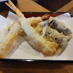 天麩羅 神いし - 海老、茄子、玉ねぎ