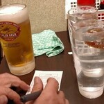 立呑み晩杯屋 - 紙に書いてオーダーします