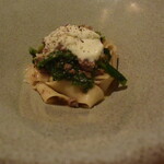 平取牛のラグーと菜の花のソース　パッパルデッレ