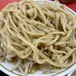 ラーメン もっけだの - 『ラーメン 朝食セット(ライス大盛・野菜マシマシ・背脂普通・ニンニクあり)＋A賞特典』の天地返し