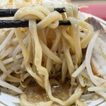 ラーメン もっけだの - 『ラーメン 朝食セット(ライス大盛・野菜マシマシ・背脂普通・ニンニクあり)＋A賞特典』の麺