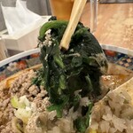 極濃湯麺 フタツメ - 【2026.2.3(火)】極農四川担々麺に入っているほうれん草