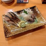 や台ずし - 炙り〆さばと生げそ刺