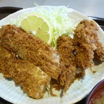 たぬき - Dec, 14　イナダフライとカキフライ定食730円