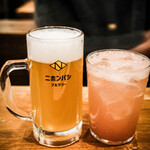 ニホンバシ ブルワリー トウキョウステーション - SAKE No.6、いちごサワー